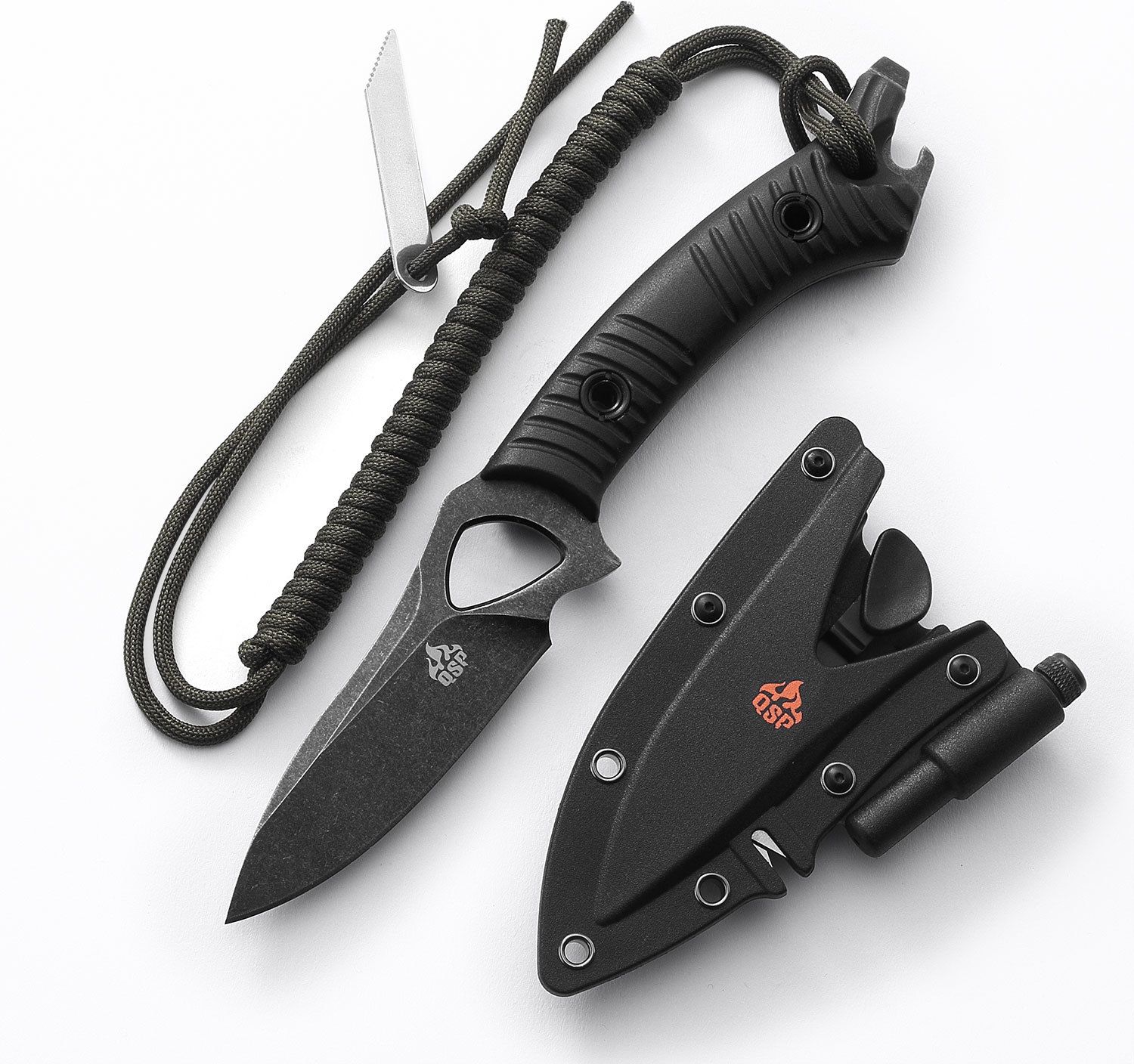 Fixed Blade Neck Knife with Paracord and Sheath